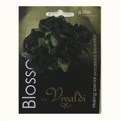 AussieSuperStore Art & Craft Essentials Black Rose with Leaves (in 4 colors) Rose with Leaves (in 4 colors) | Floral Craft Supplies 9323823116736 FL03013